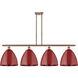 Ballston Plymouth Dome LED 50.25 inch Antique Copper Island Light Ceiling Light in Matte Red