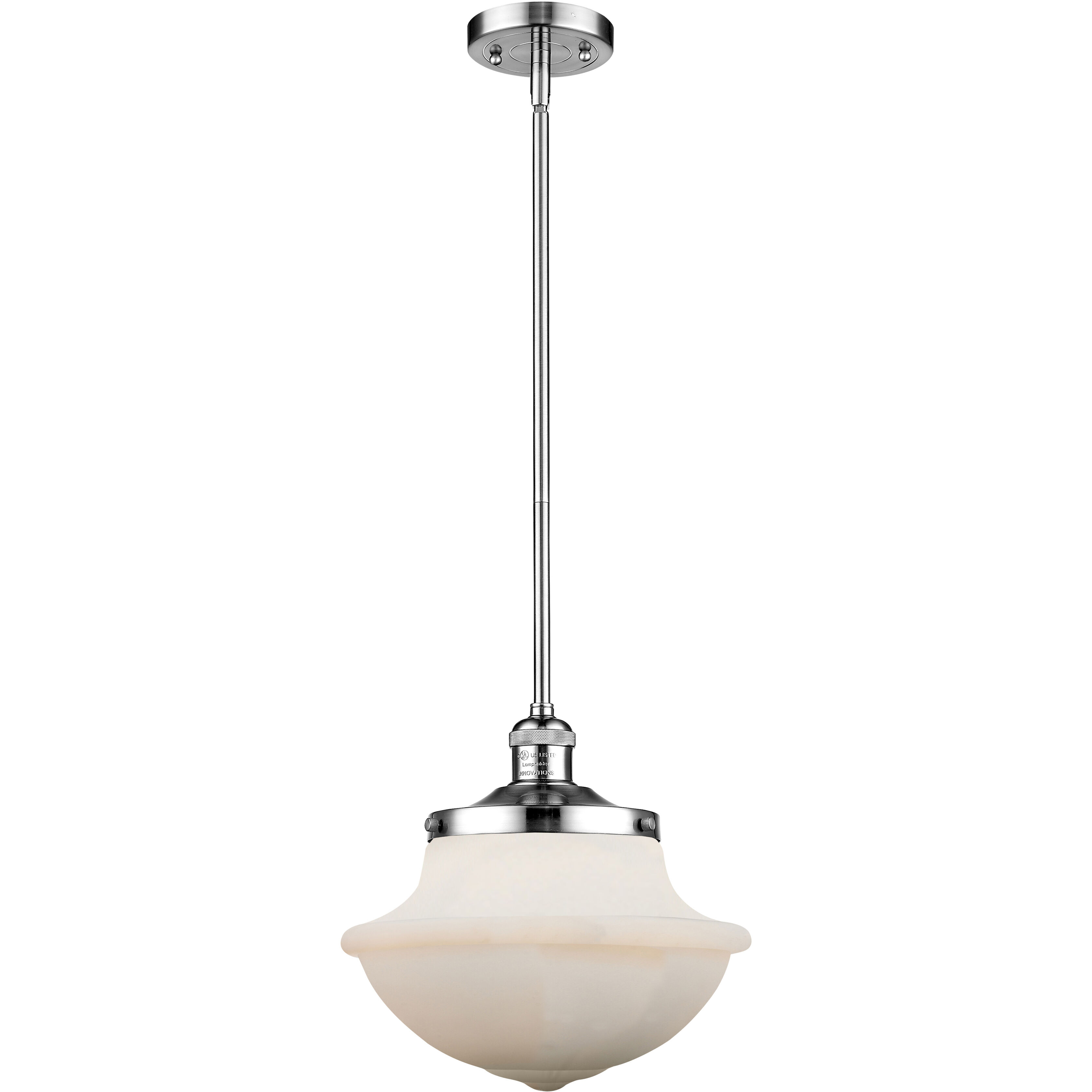 Franklin Restoration Oxford LED 12 inch Polished Chrome Mini Pendant Ceiling Light in Matte White, Franklin Restoration