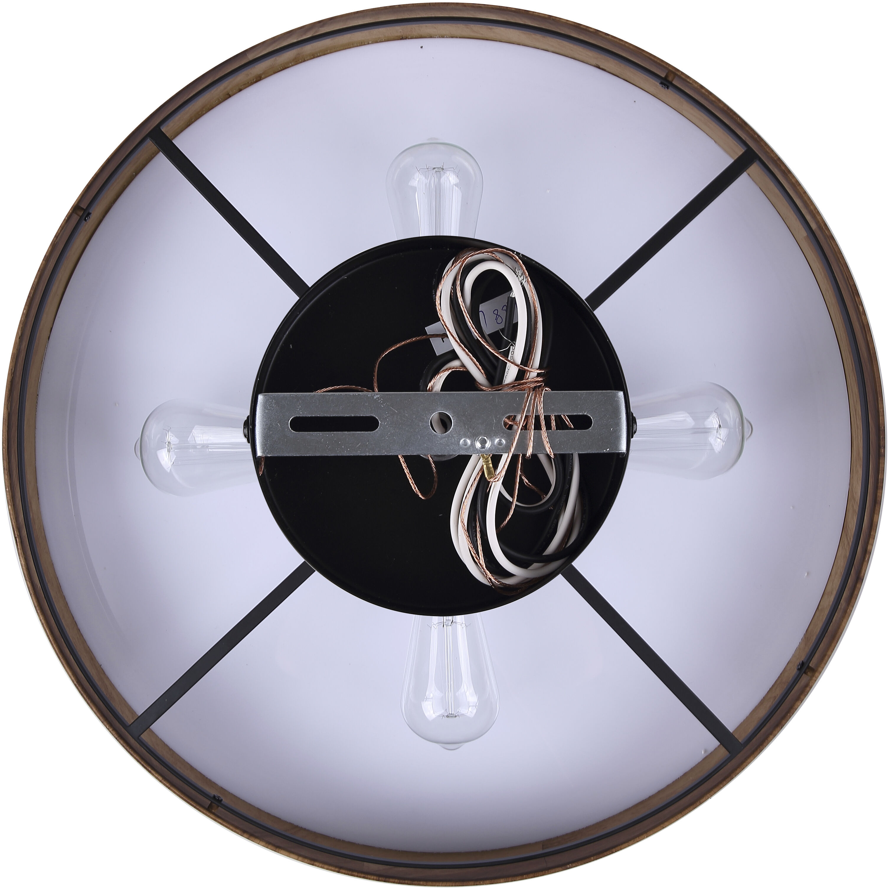 Dexter 4 Light 22 inch Black and Wood Pendant Ceiling Light in Faux Wood