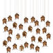 Iota 30 Light 54 inch Antique Brass Multi-Drop Pendant Ceiling Light