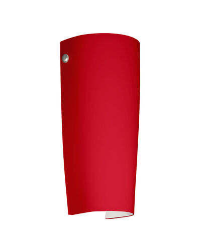 Tomas 1 Light 5 inch Satin Nickel ADA Wall Sconce Wall Light in Incandescent, Ruby Matte Glass