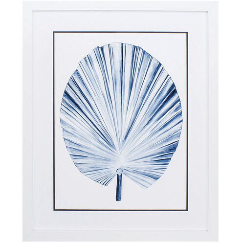 Indigo Tropical Leaf Blue Framed Art