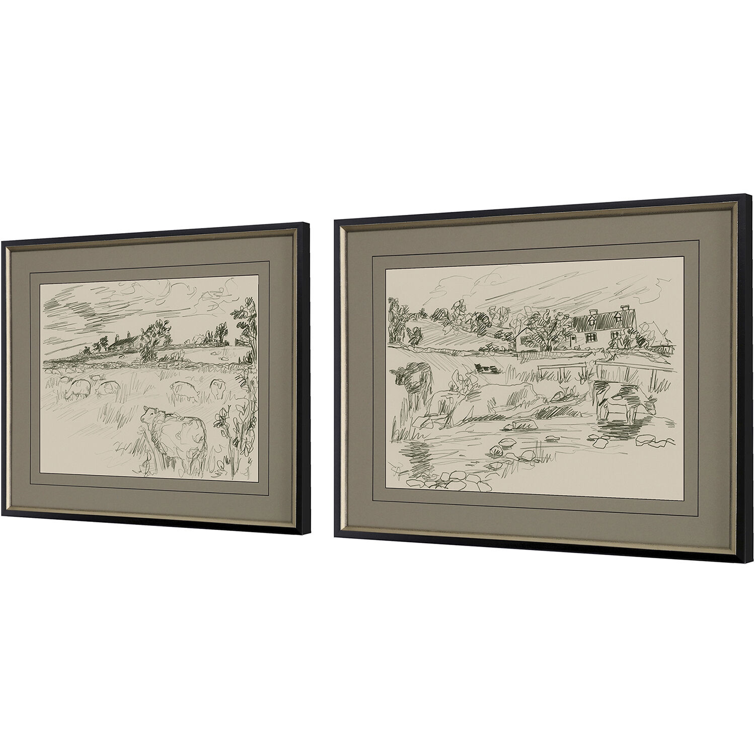 Sepia Scenes Sepia and Beige and Black and Neutral Framed Art