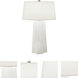 Wavy 26.25 inch 100 watt White Cased Glass Table Lamp Portable Light