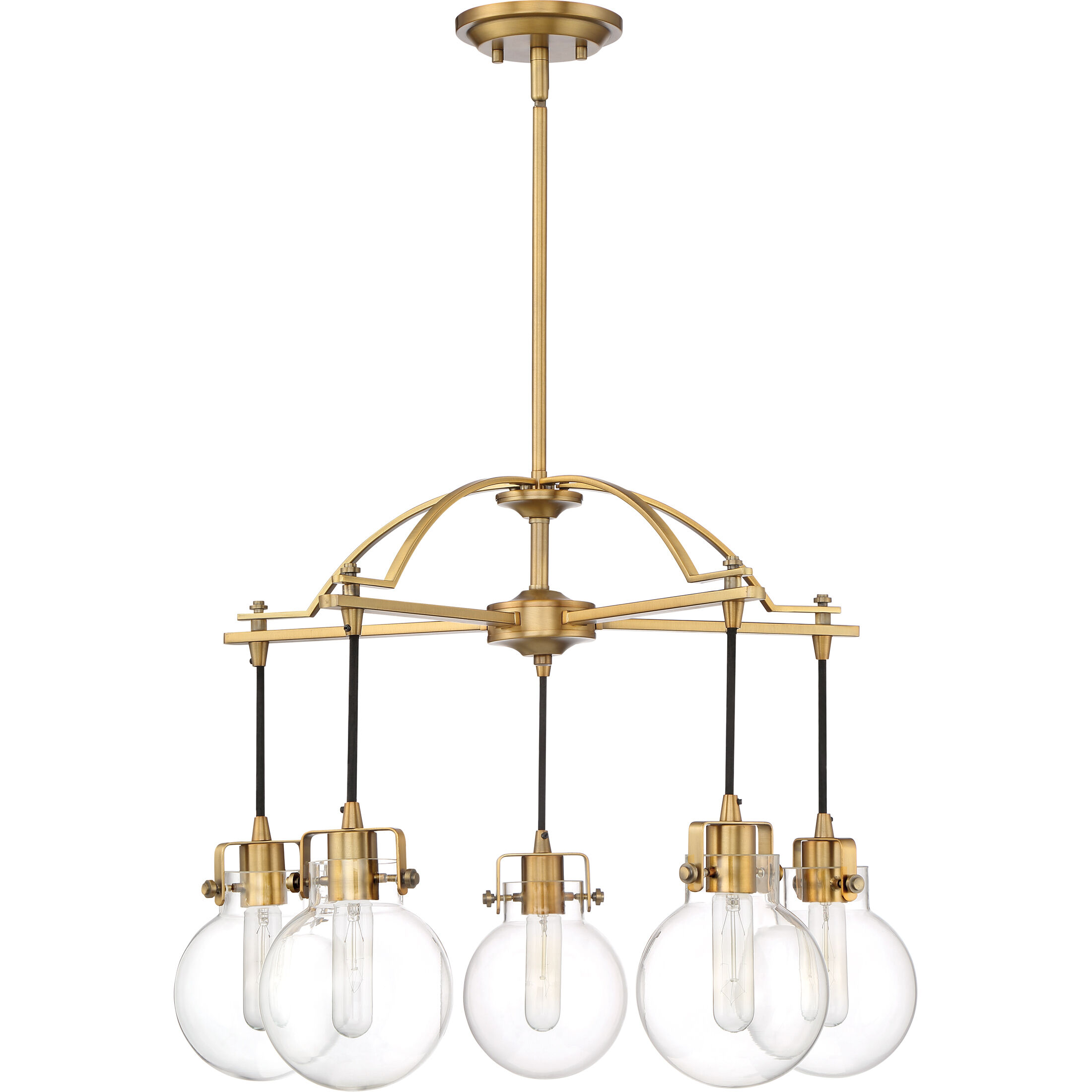 Sidwell 5 Light 26 inch Weathered Brass Chandelier Ceiling Light
