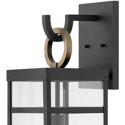 Estate Series Porter LED 25 inch Black with Burnished Bronze Outdoor Wall Mount Lantern