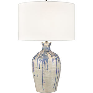 Winship 26 inch 150.00 watt White Crackle with Blue Table Lamp Portable Light