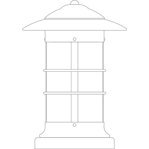 Newport 1 Light 13.25 inch Bronze Column Mount in White Opalescent