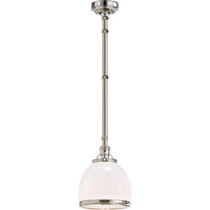 Chapman & Myers Sloane 1 Light 10 inch Polished Nickel Pendant Ceiling Light in White Glass