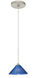Kona LED Satin Nickel Pendant Ceiling Light in Blue Starpoint Glass