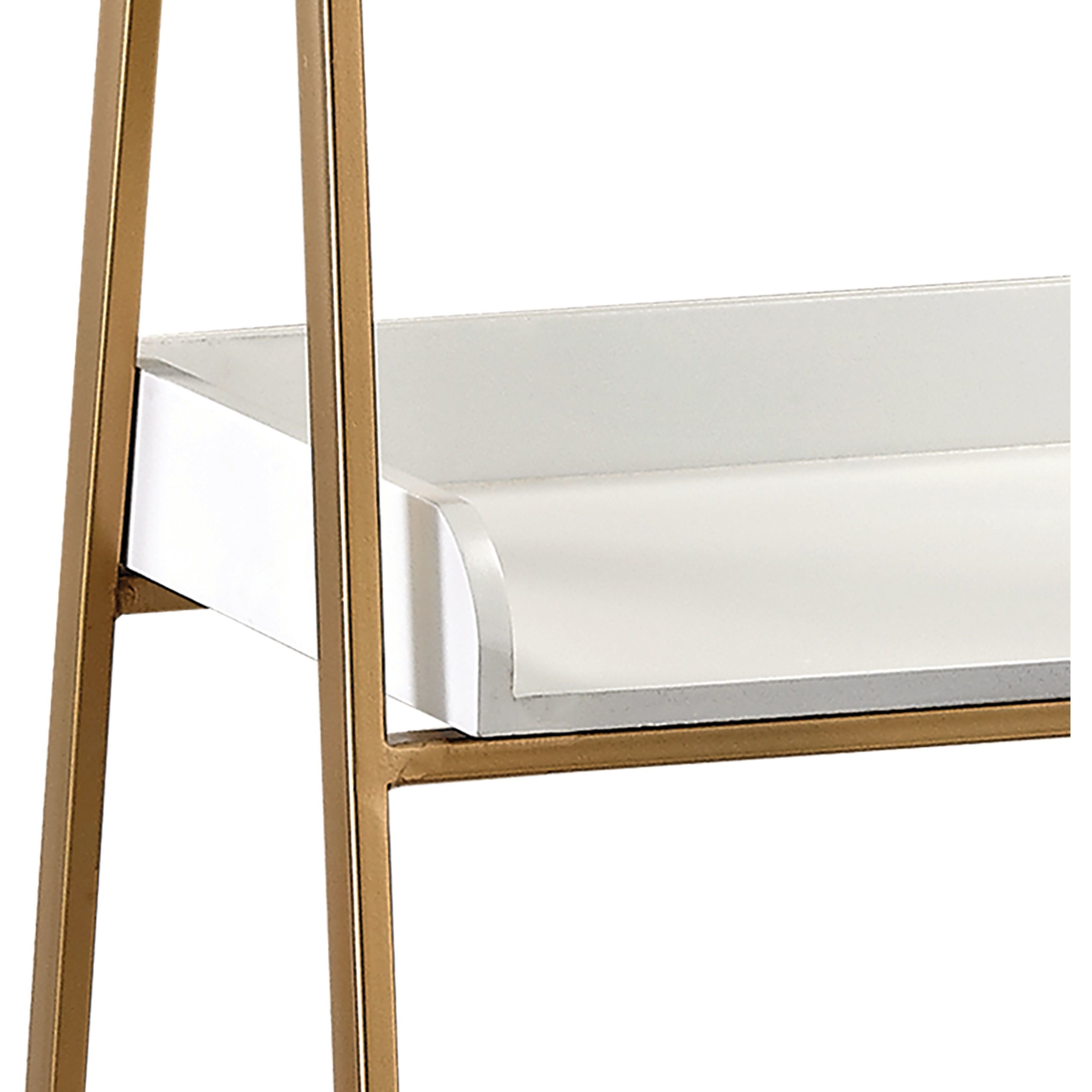 Kline Gloss White with Gold Bookshelf