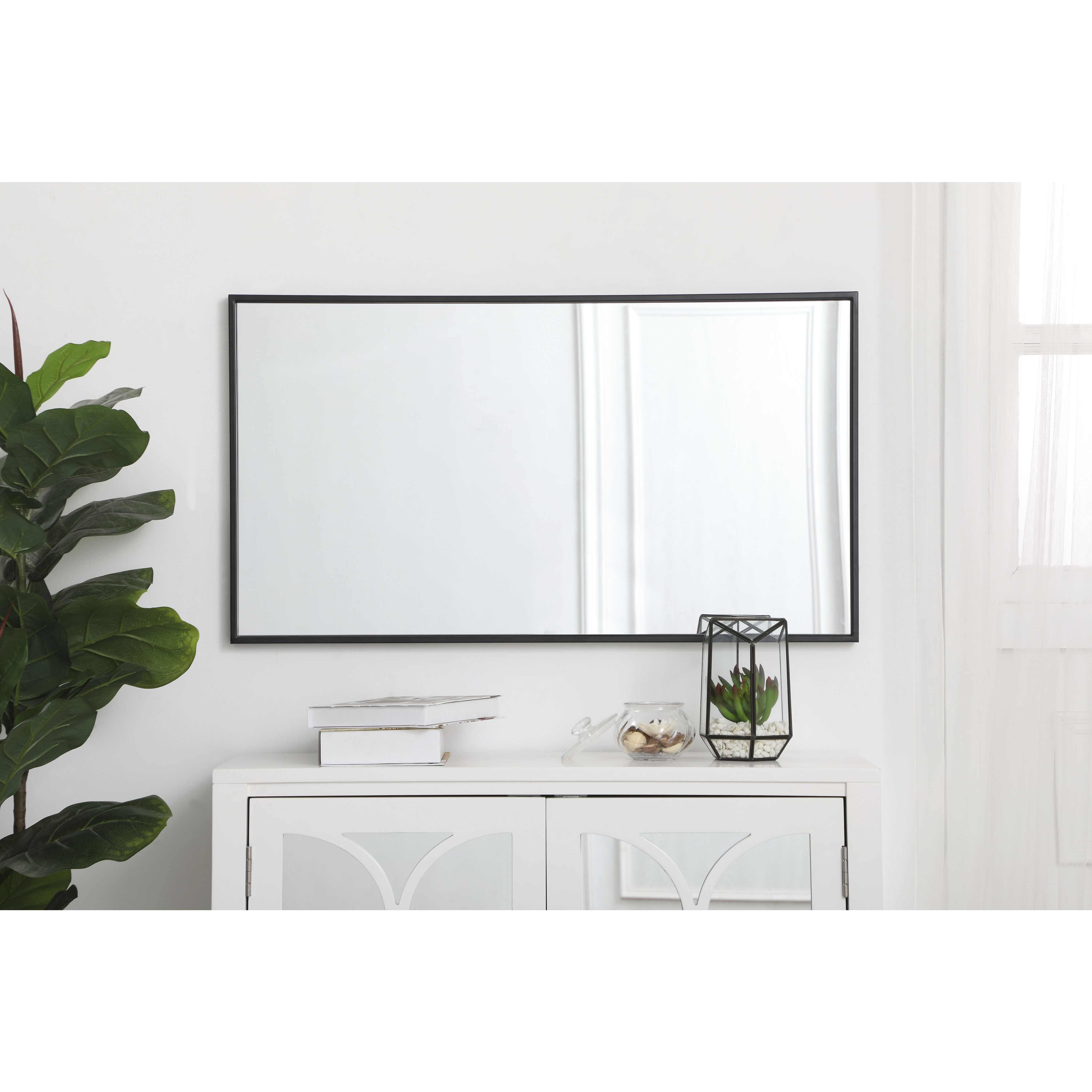 Monet 36 X 20 inch Black Wall Mirror