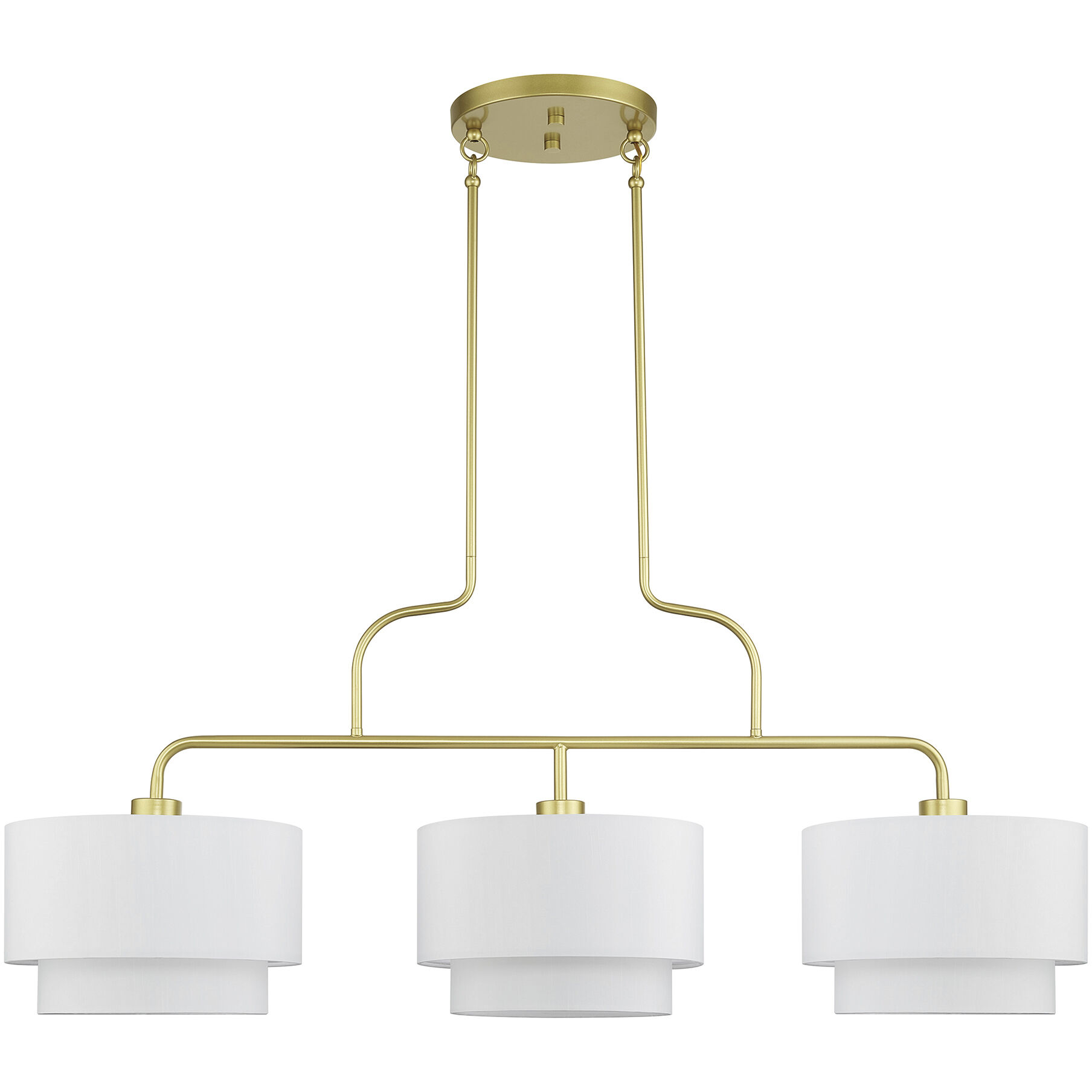 Manorwood 3 Light 49 inch Soft Gold Linear Chandelier Ceiling Light