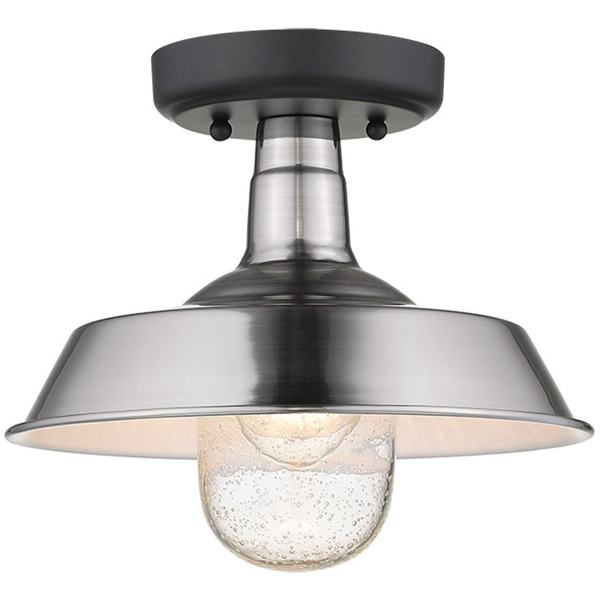 Burry 1 Light 10 inch Satin Nickel Exterior Convertible Pendant