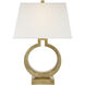 Chapman & Myers Ring 27 inch 100 watt Antique-Burnished Brass Table Lamp Portable Light in Linen, Large