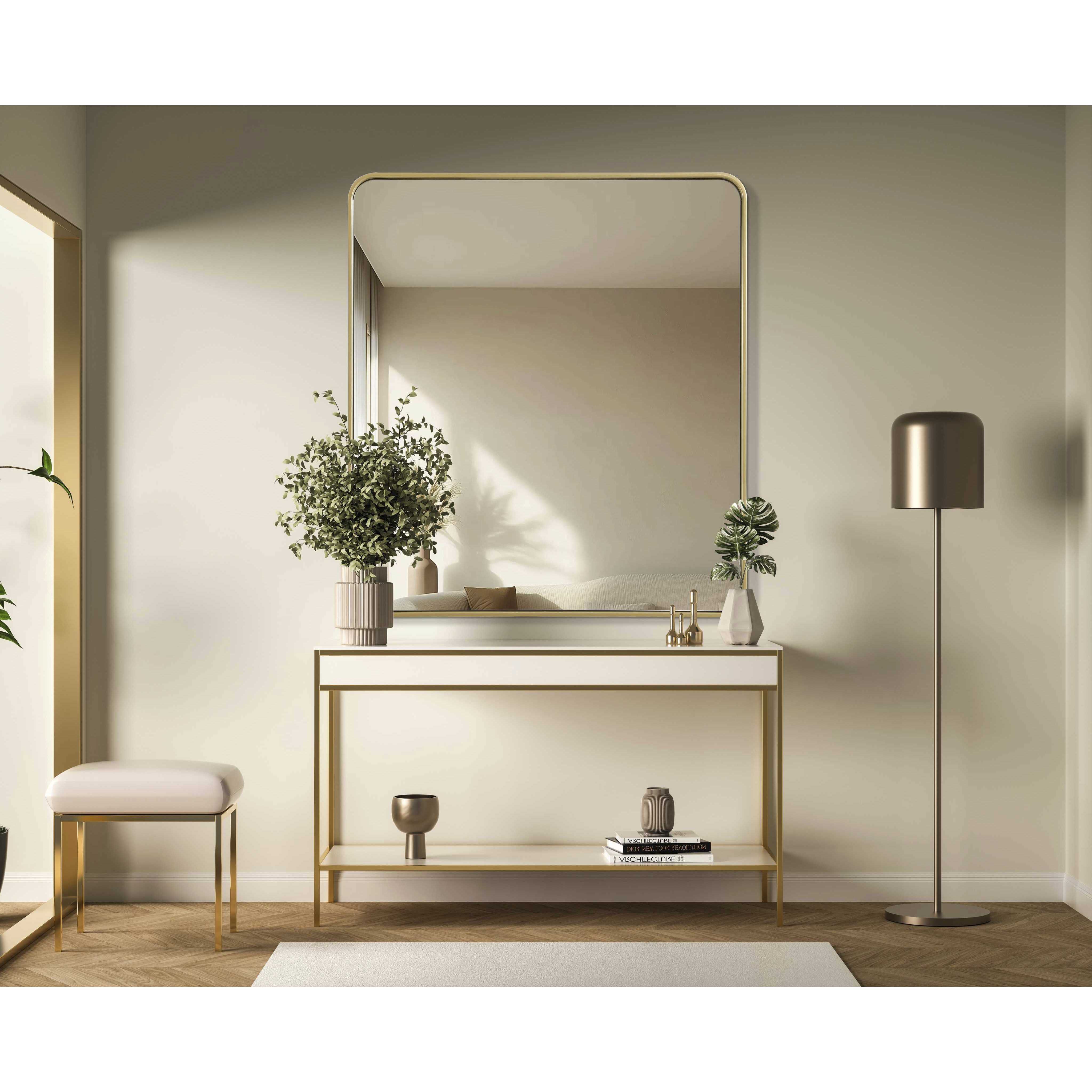 Remy 40 X 36 inch Brass Mirror