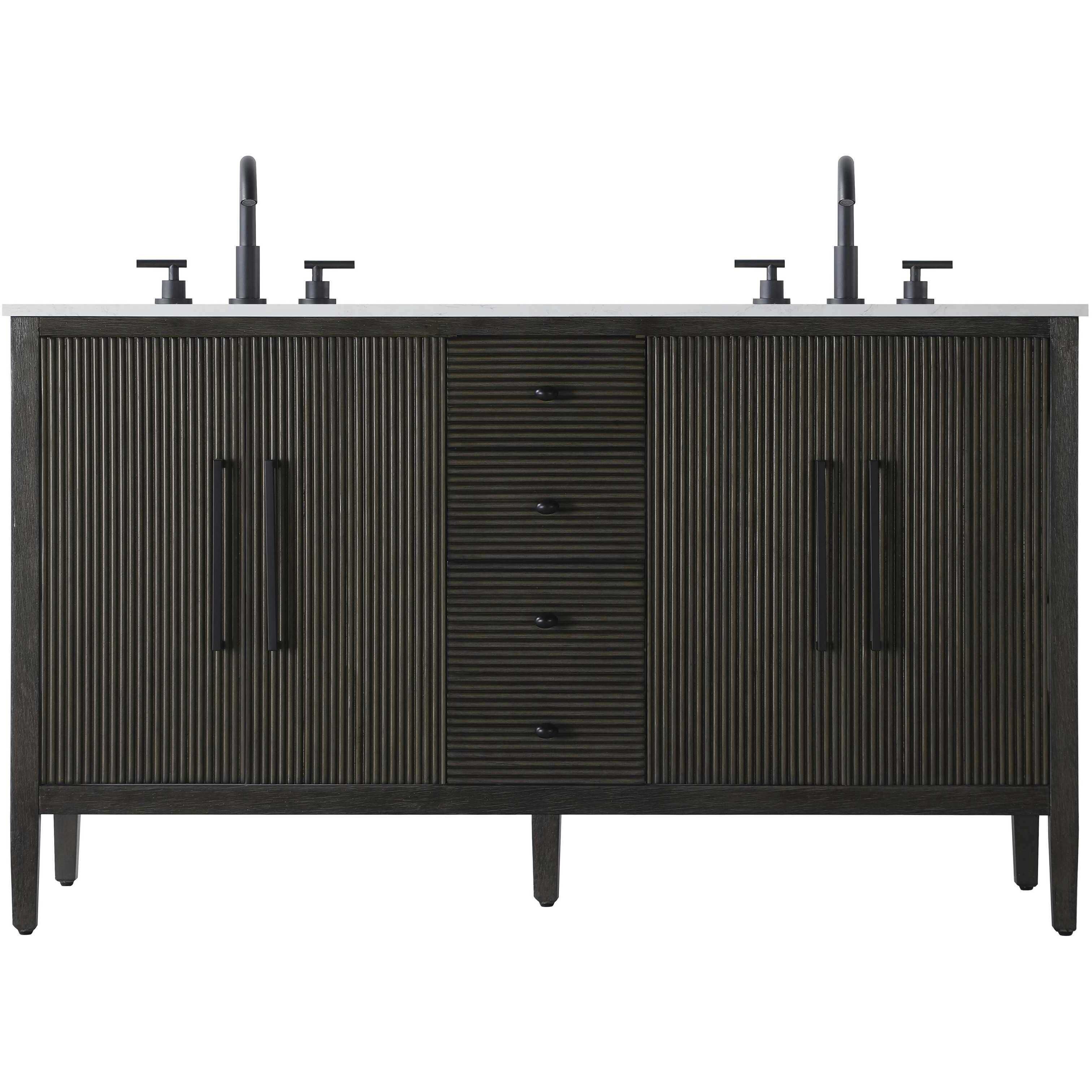 Blakely 60 X 34 inch Chocolate Oak Bathroom Vanity Cabinet