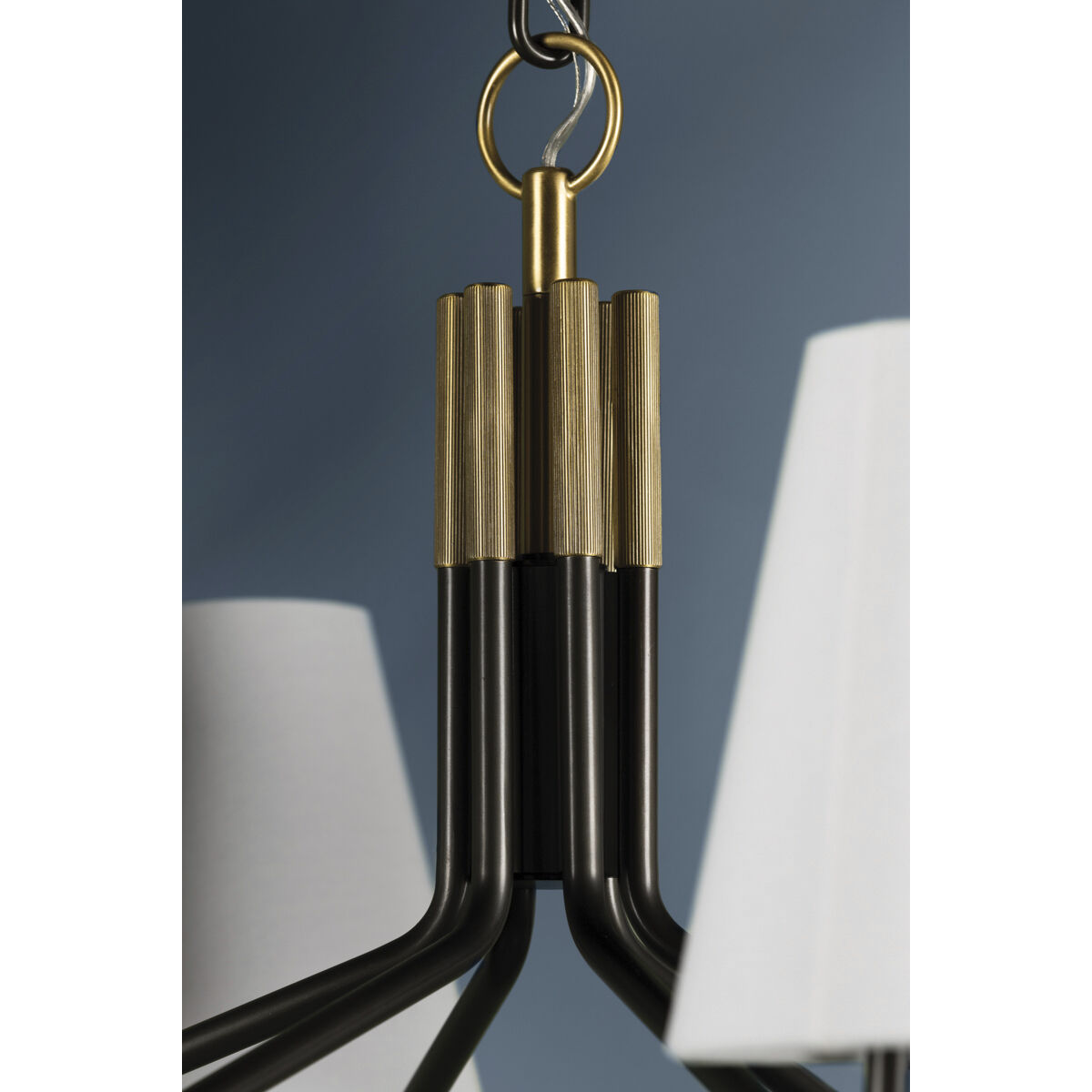 Stanwyck 6 Light 31.5 inch Aged Brass and Distressed Bronze Chandelier Ceiling Light