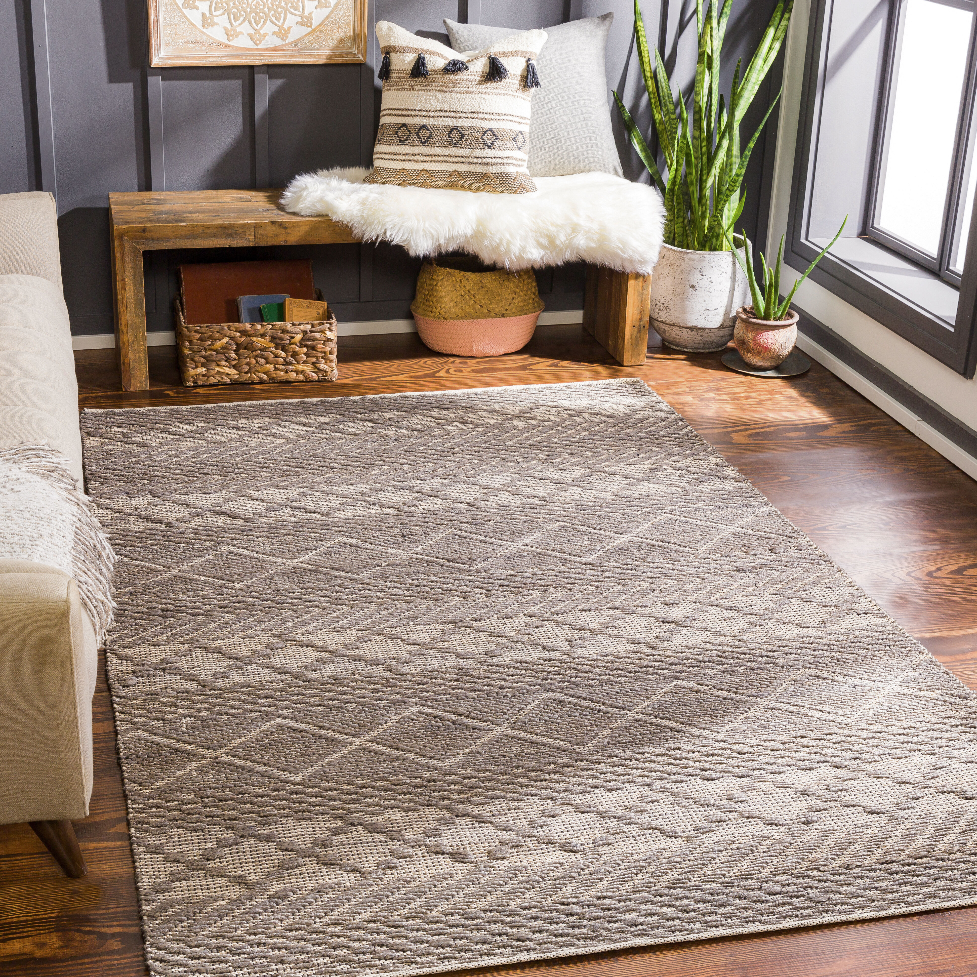 Santa Barbara 96 X 30 inch Charcoal Rug in 2.5 x 8, Runner