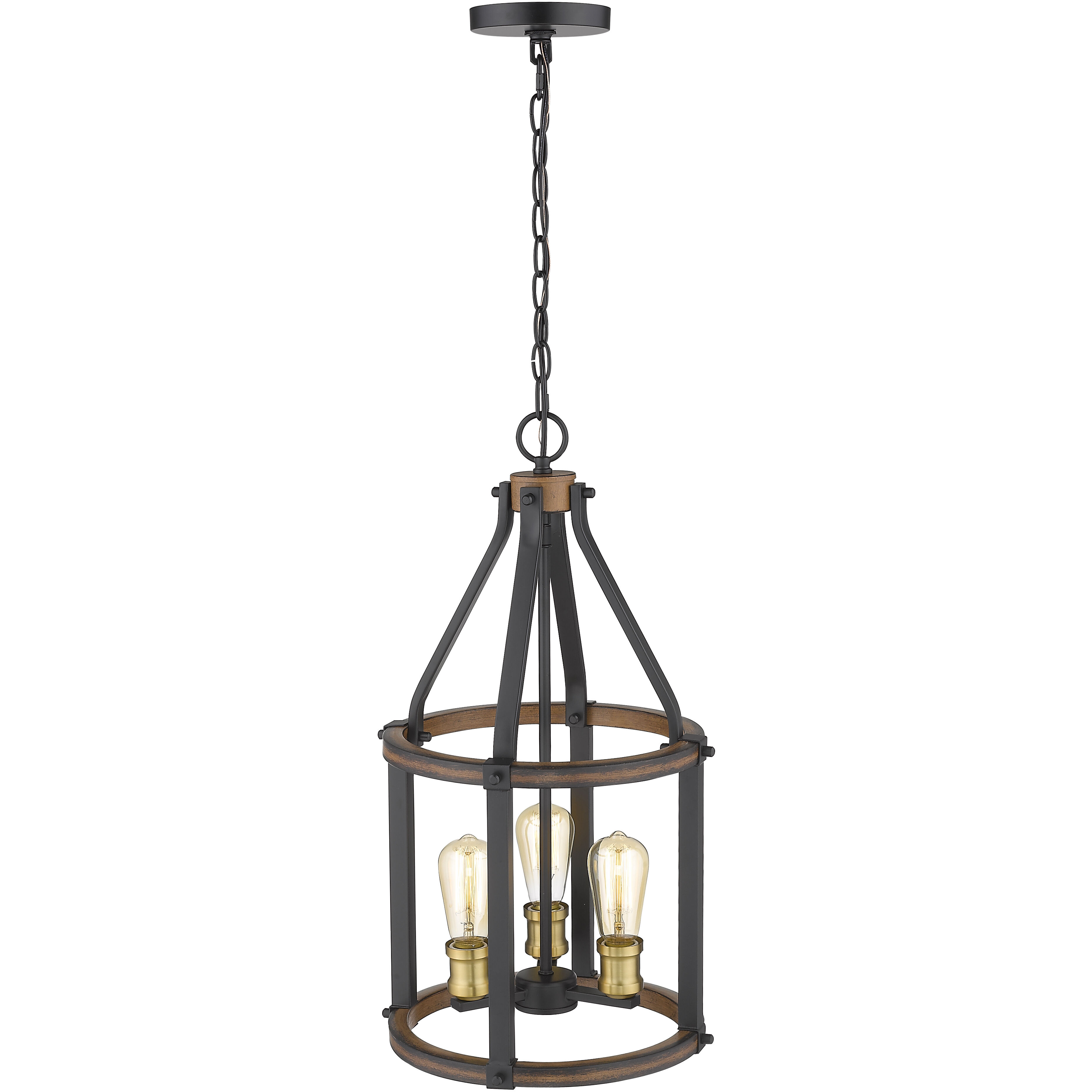 Kirkland 3 Light 12 inch Rustic Mahogany Pendant Ceiling Light