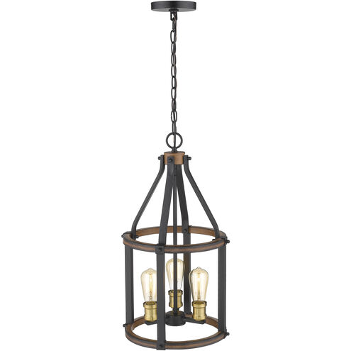 Kirkland 3 Light 12 inch Rustic Mahogany Pendant Ceiling Light