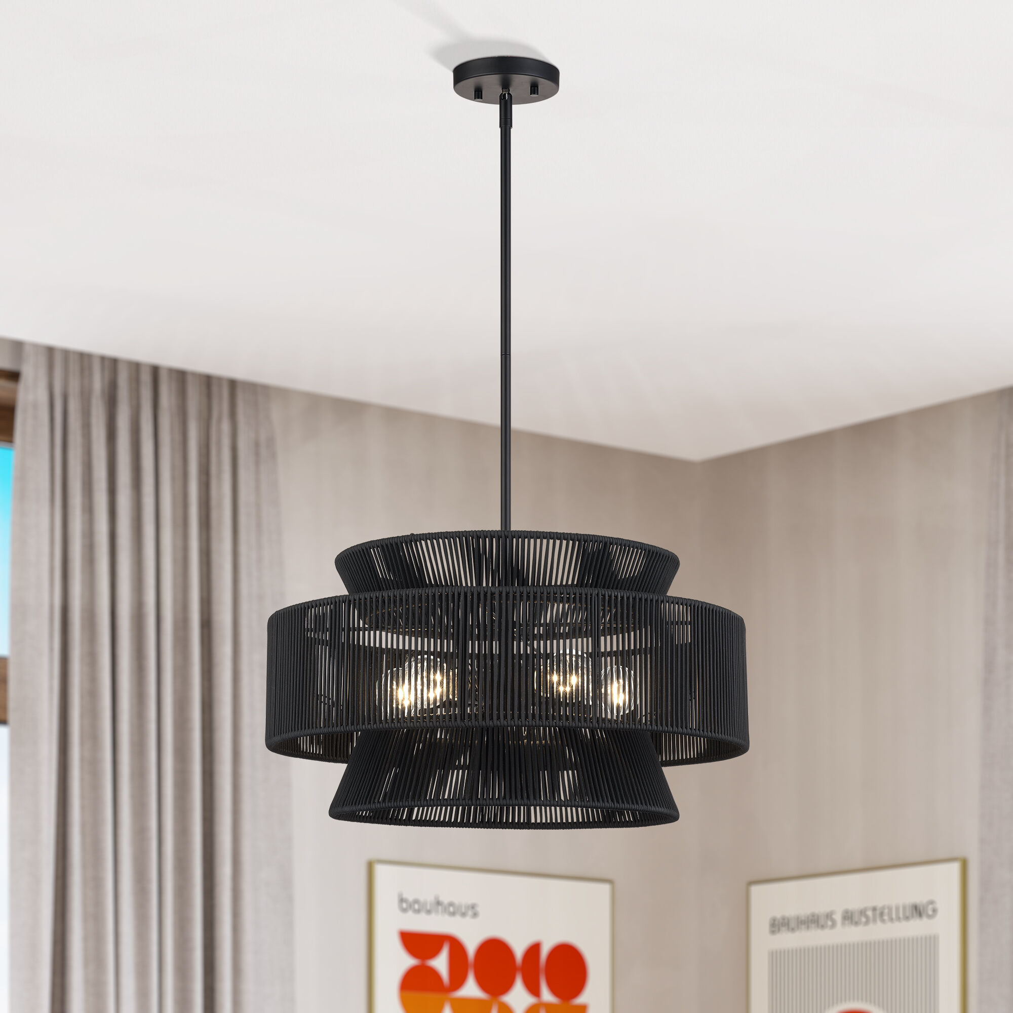 Florell 5 Light 22 inch Black Pendant Chandelier Ceiling Light