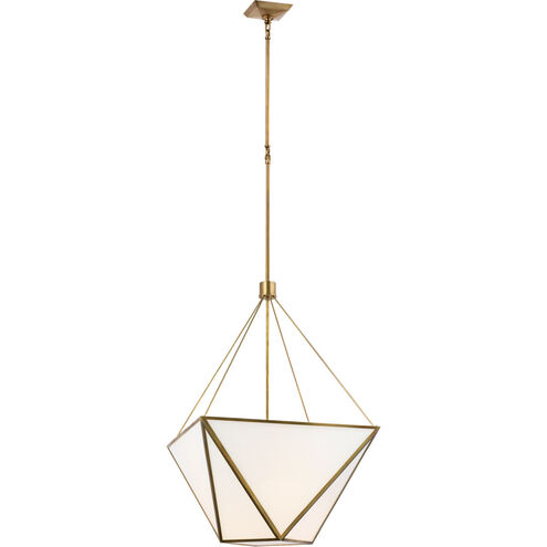 Julie Neill Lorino LED 22 inch Hand-Rubbed Antique Brass Lantern Pendant Ceiling Light, Large