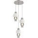 Torno Mandrel LED 20.5 inch Metallic Beige Silver with Chalk Multi-Pendant Ceiling Light