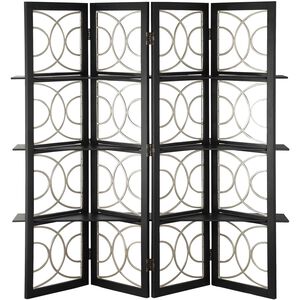 Talia 72 inch Black with Silver Privacy Screen