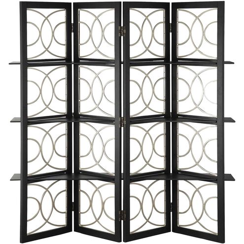 Talia 72 inch Black with Silver Privacy Screen