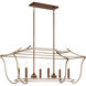 Magnolia Manor 6 Light 42.13 inch Pale Gold with Distressed Bronze Island Light Ceiling Light