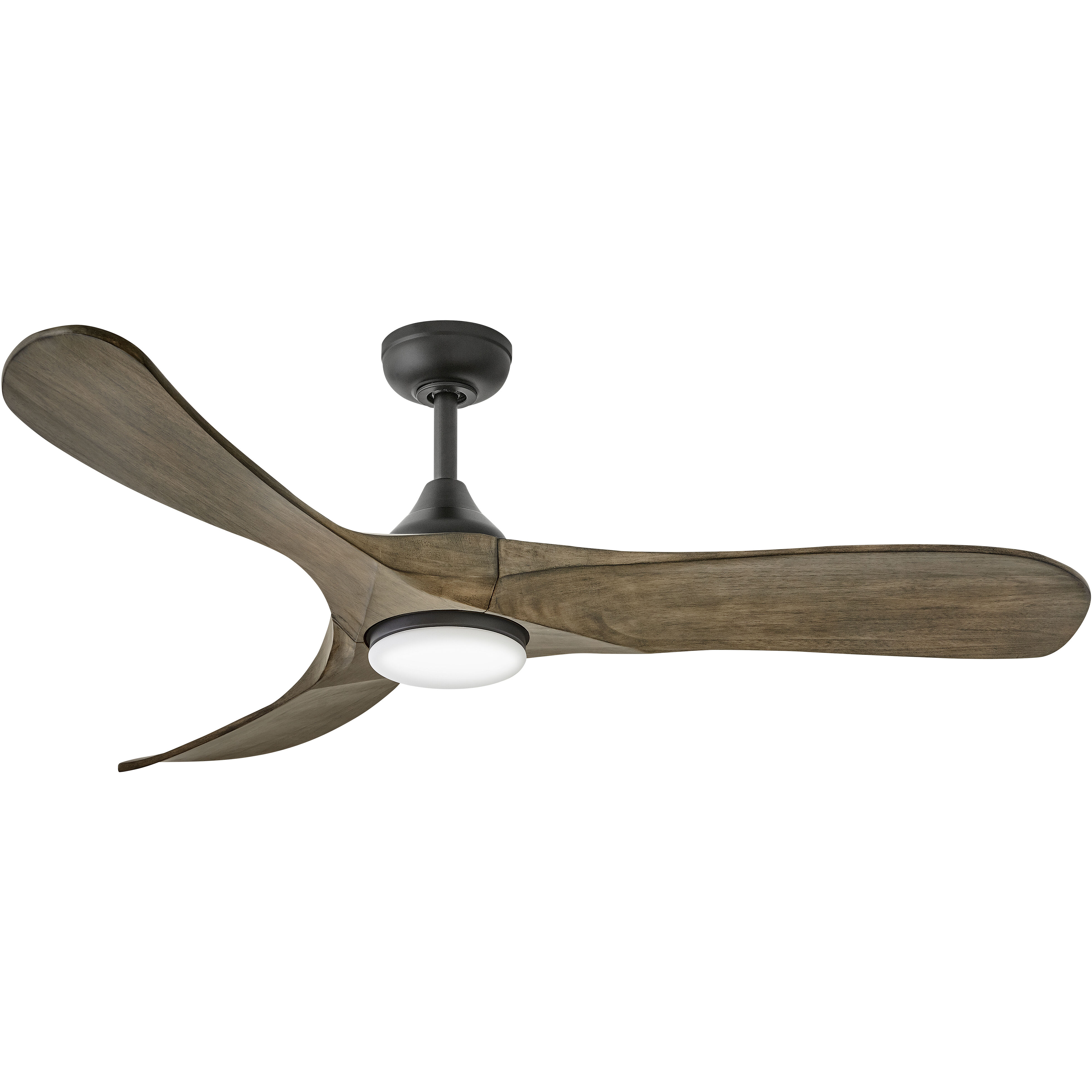 Swell Illuminated 56 inch Matte Black with Driftwood Blades Fan