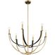 Sussex 6 Light 28.75 inch Champagne Gold and Black Chandelier Ceiling Light