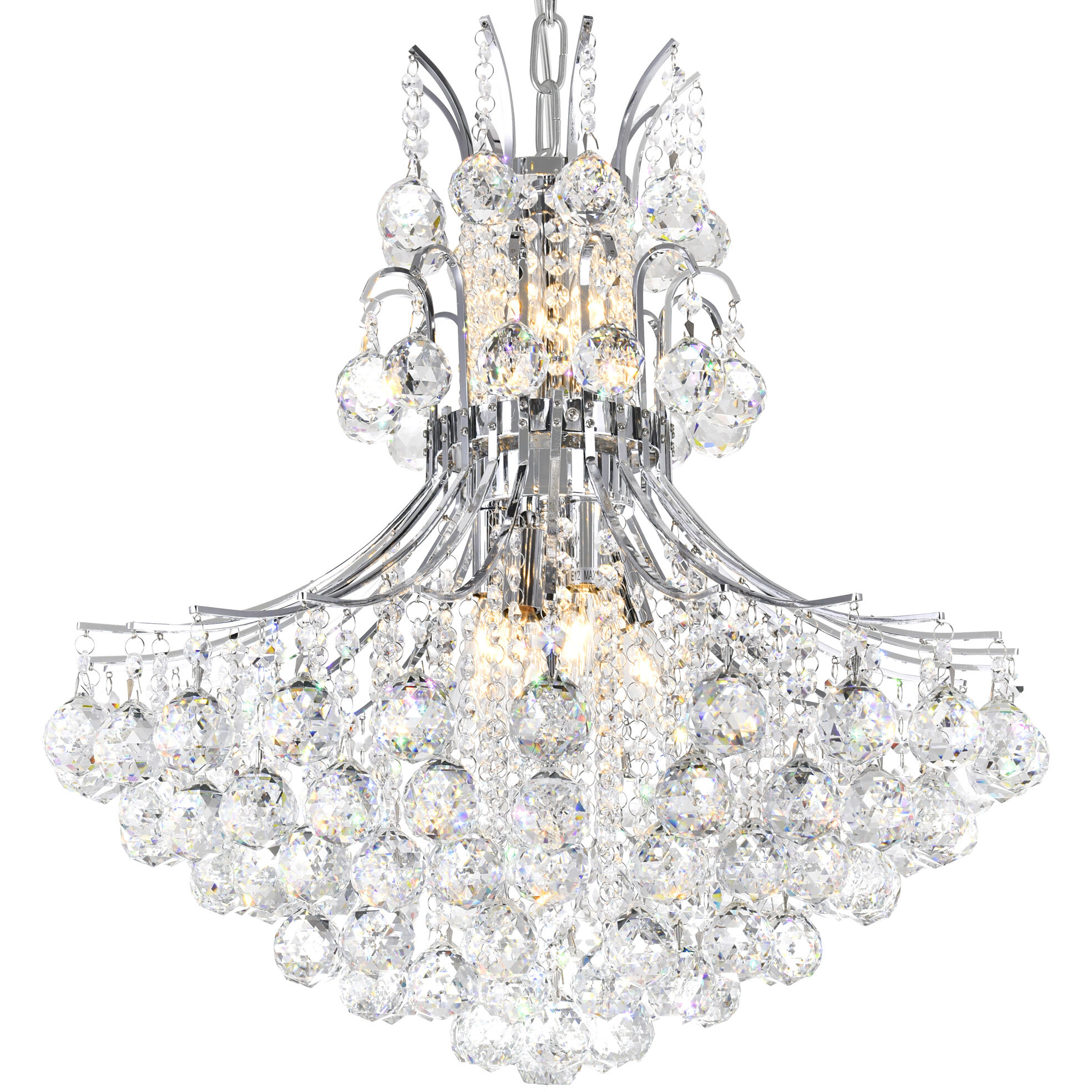 Princess 10 Light 24 inch Chrome Down Chandelier Ceiling Light