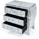 Trubadur and Bone Inlay 3 Drawer Chest in White and Blue