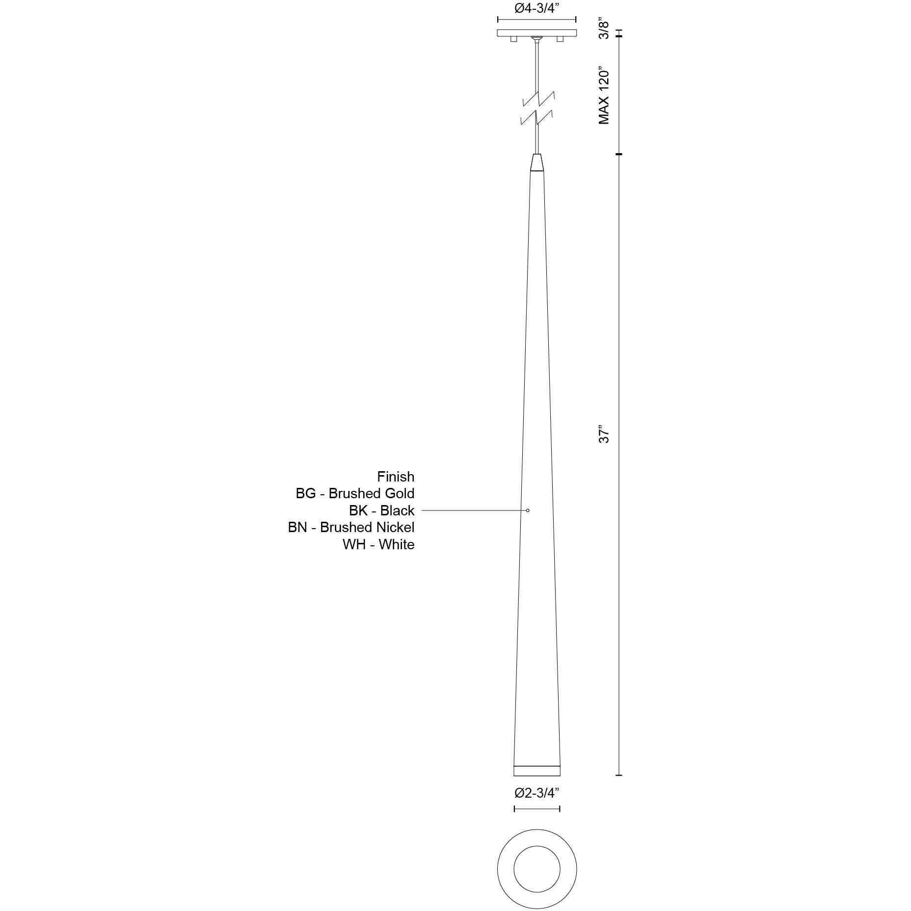 Mina LED 2.75 inch Black Pendant Ceiling Light
