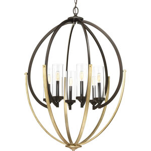 Evoke 6 Light 28.5 inch Antique Bronze Chandelier Ceiling Light, Design Series