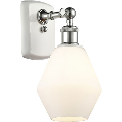 Ballston Cindyrella LED 6 inch White and Polished Chrome Sconce Wall Light in Matte White Glass