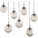 Aster LED LED Burnished Bronze Linear Pendant Ceiling Light in 2700K LED, Zircon Inner - Amber Outer, Multi-Pendant