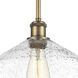 Ballston Cindyrella LED 12 inch Brushed Brass Mini Pendant Ceiling Light in Seedy Glass