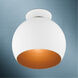 Piedmont 1 Light 10 inch White with Brushed Nickel Accents Semi-Flush Mount Ceiling Light