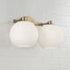 Ansley 2 Light 14.75 inch Aged Brass Vanity Light Wall Light