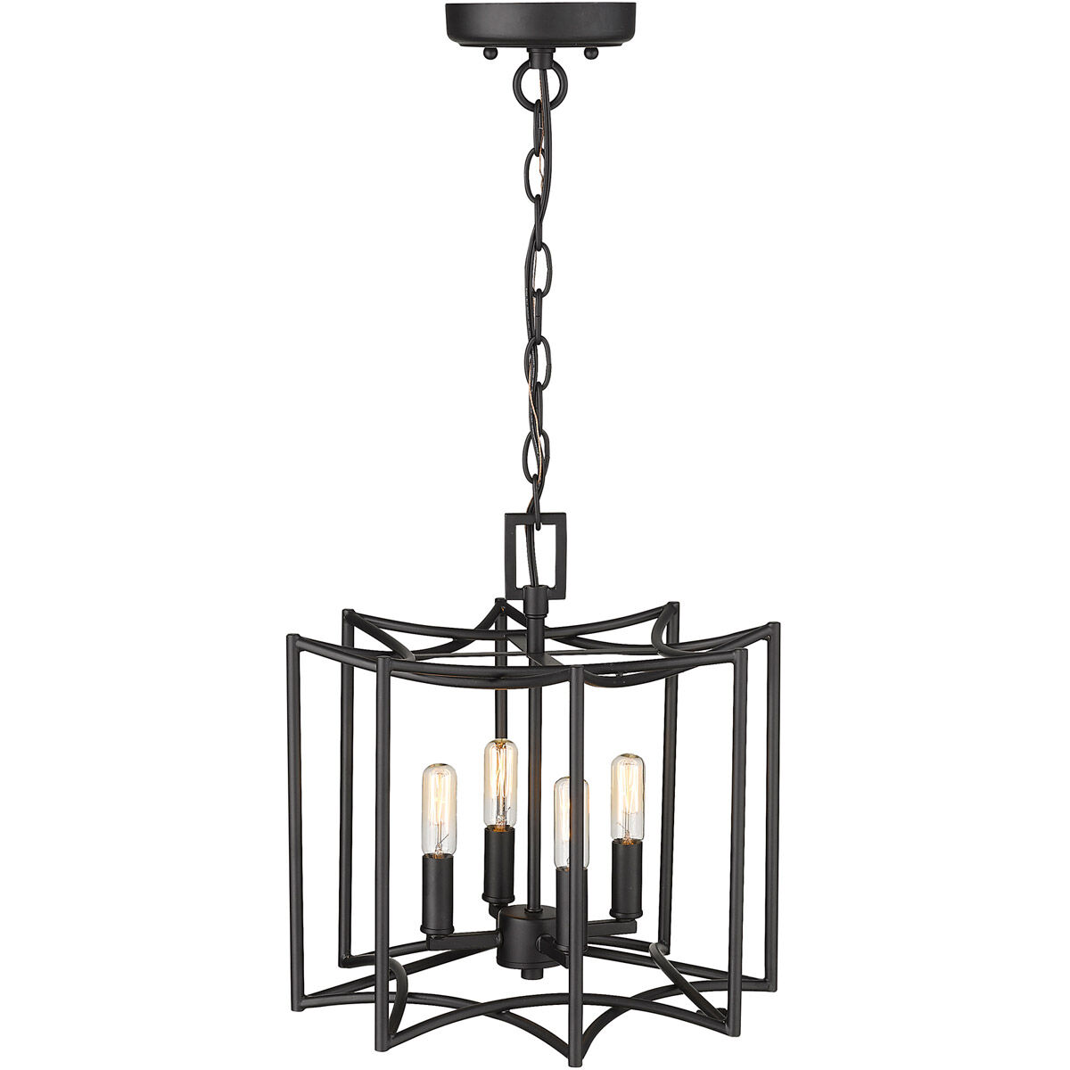 Rhian 4 Light 14 inch Matte Black Pendant Ceiling Light