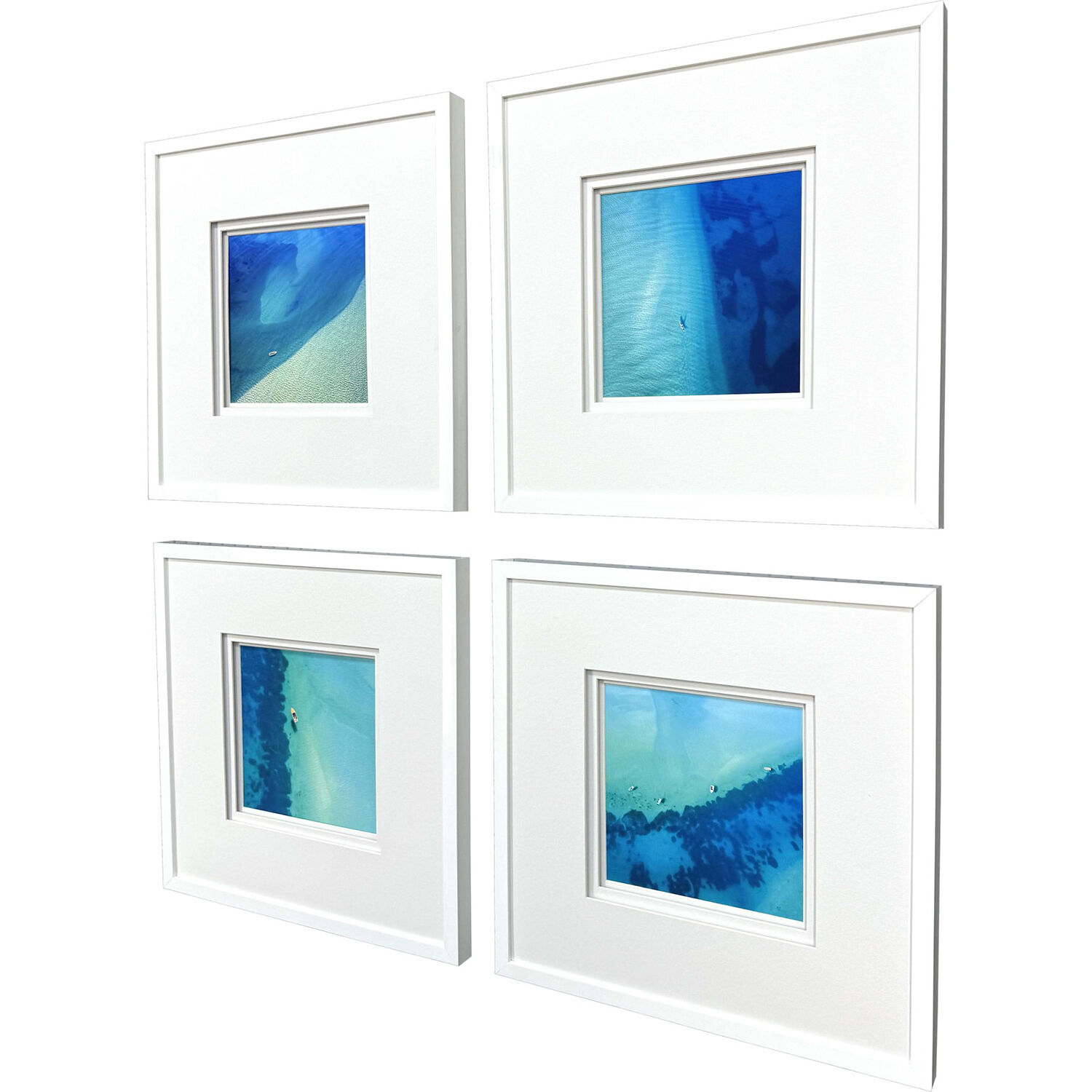 Nature from Above Blue and Green and Multi and Turquoise Framed Art