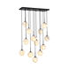 Nightfall 13 Light 34.6 inch Black Linear Pendant Ceiling Light