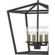 Denison 4 Light 12 inch Mole Black Lantern Pendant Ceiling Light, Small