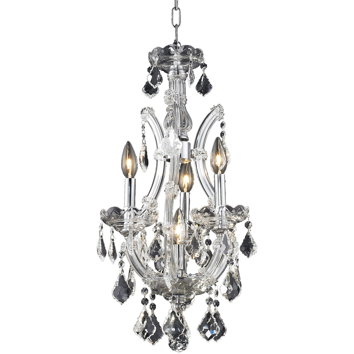 Maria Theresa 4 Light 12 inch Chrome Pendant Ceiling Light in Clear, Royal Cut