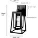 Denzell 1 Light 13.5 inch Powder Coated Black Outdoor Wall Sconce