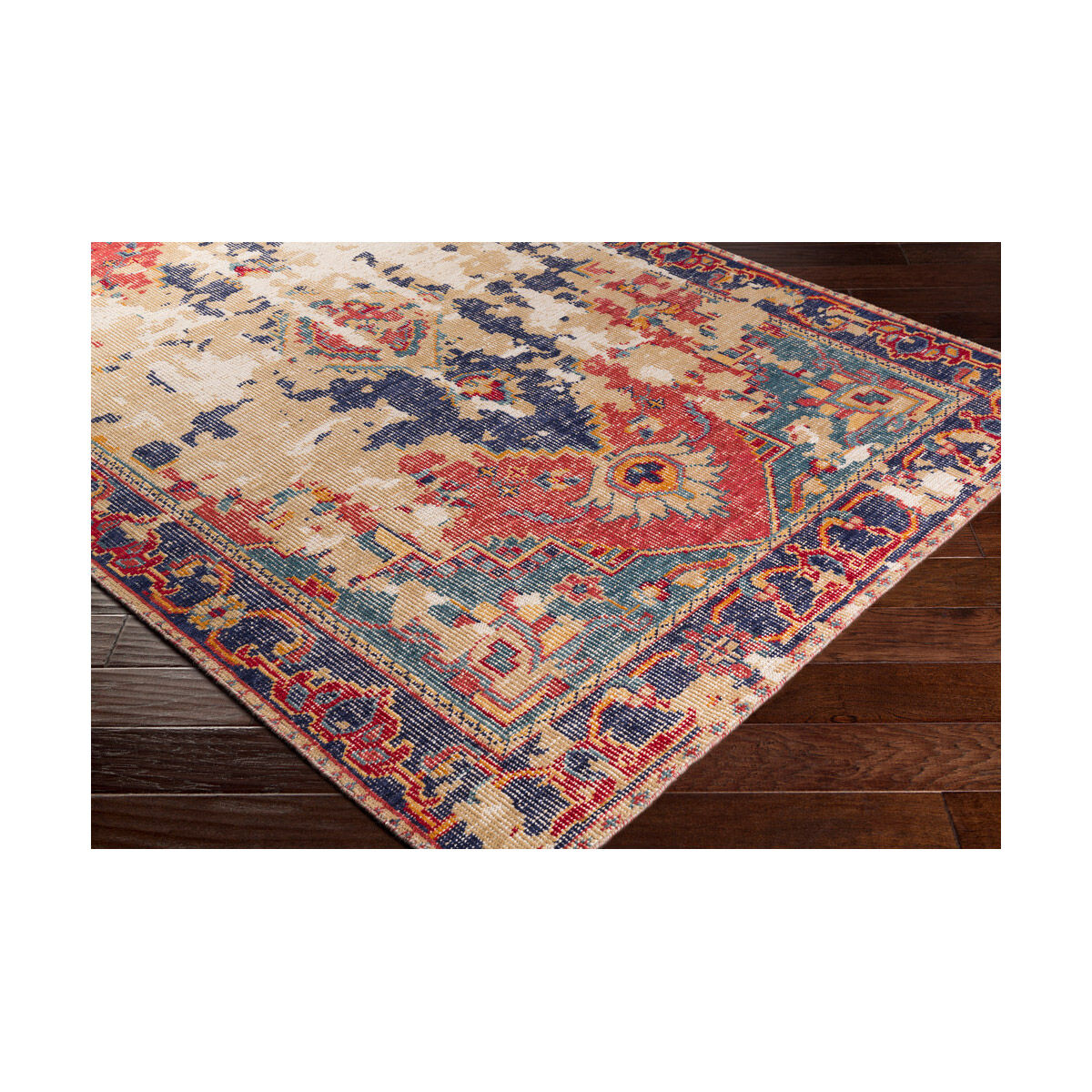 Hoboken 36 X 24 inch Brick/Navy/Bright Red/Wheat/Teal/Mustard Rugs, Rectangle