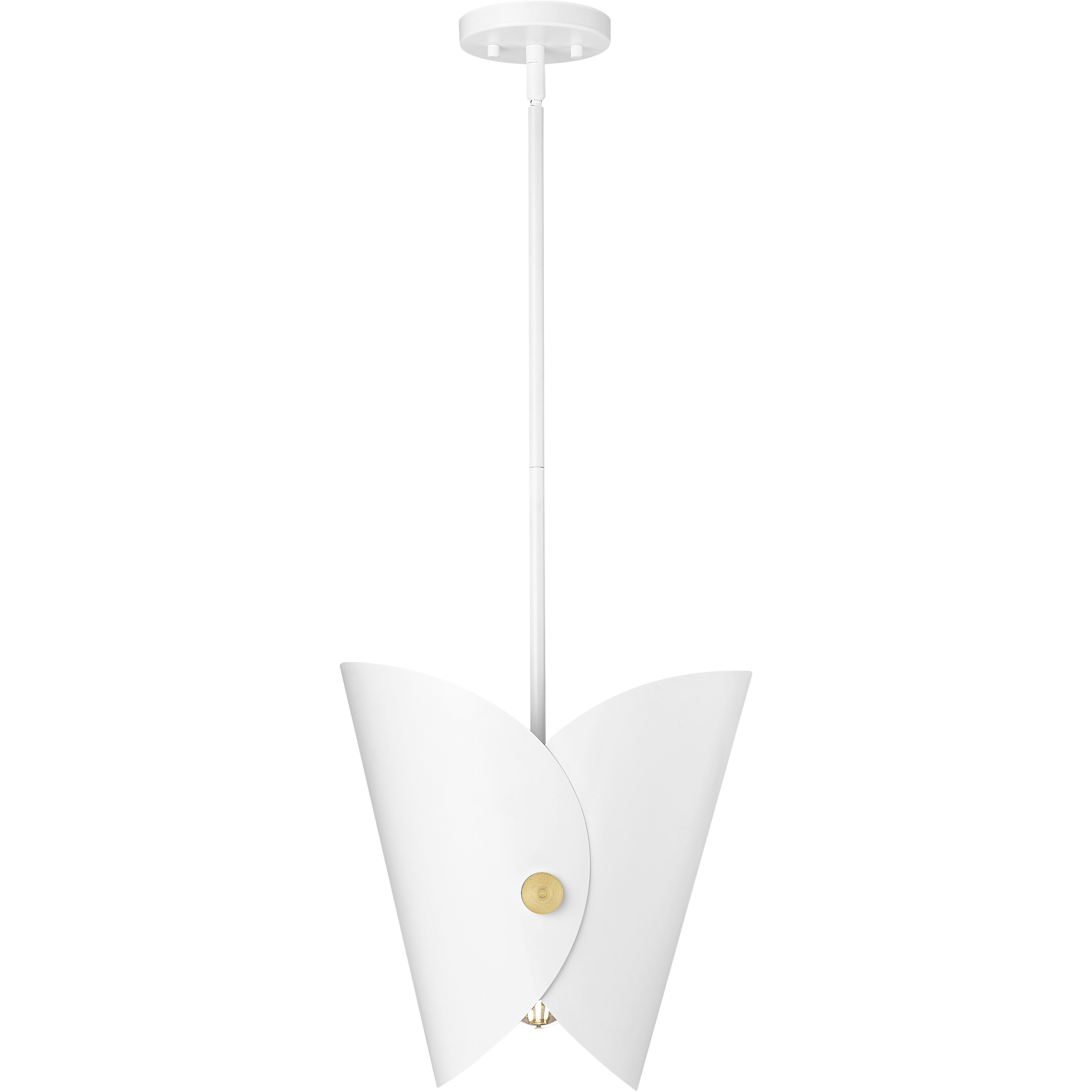 Salone 1 Light 10 inch Matte White Pendant Ceiling Light in Matte White Outer,  Gold Inner